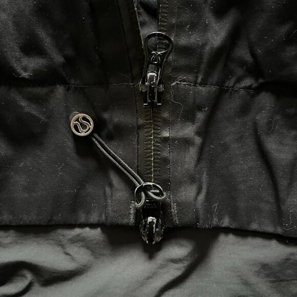 Lululemon Rain Jacket Coat Women Black Hooded Zip Up Long Length Windproof READ - Picture 8 of 14